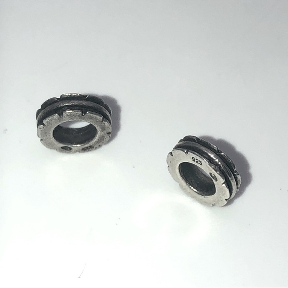 X2 Sterling Silver Spacer Beads Fits Pandora Snake Bracelet - Picture 1 of 4
